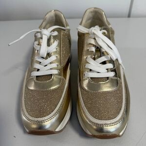 Michael Kors Gold and White Women's Sneakers